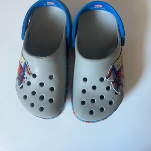 Marvel Kids Gray and Blue Spider-Man Slippers